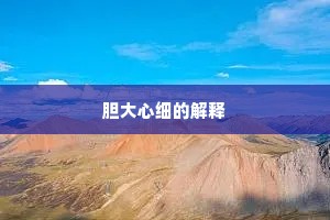 胆大心细的解释