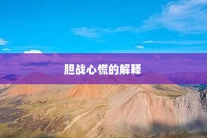 胆战心慌的解释