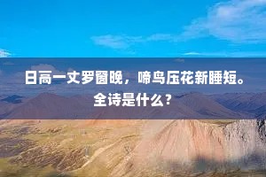 日高一丈罗窗晚，啼鸟压花新睡短。全诗是什么？