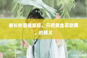春衫粉面谁家郎，只把黄金买歌舞。的释义