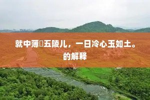 就中薄倖五陵儿，一日冷心玉如土。的解释