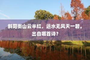 斜阳衡山云半红，远水无风天一碧。出自哪首诗？