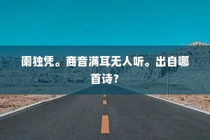 阑独凭。商音满耳无人听。出自哪首诗？