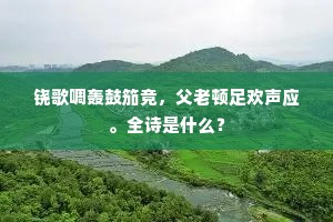 铙歌啁轰鼓笳竞，父老顿足欢声应。全诗是什么？