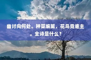 幽讨向何处。种菜编篱，花鸟竟谁主。全诗是什么？