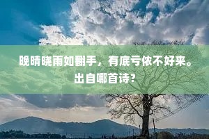 晚晴晓雨如翻手，有底亏侬不好来。出自哪首诗？