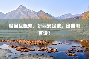 聊因旦晚欢，妍丽安足数。出自哪首诗？