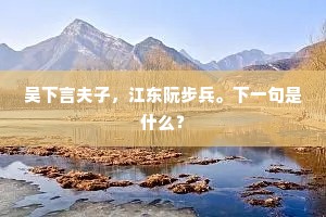 吴下言夫子，江东阮步兵。下一句是什么？