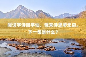 闻说学诗如学仙，怪来诗思渺无边。下一句是什么？