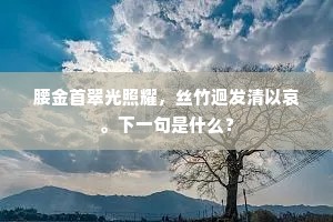 腰金首翠光照耀，丝竹迥发清以哀。下一句是什么？