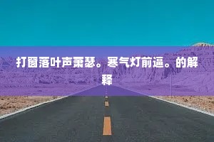打窗落叶声萧瑟。寒气灯前逼。的解释