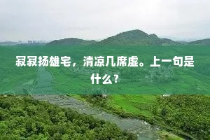 寂寂扬雄宅，清凉几席虚。上一句是什么？