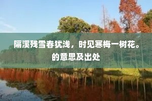 隔溪残雪春犹浅，时见寒梅一树花。的意思及出处