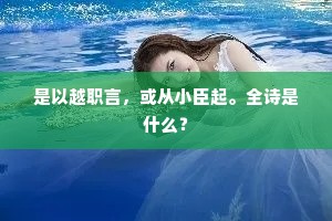 是以越职言，或从小臣起。全诗是什么？
