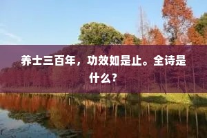 养士三百年，功效如是止。全诗是什么？