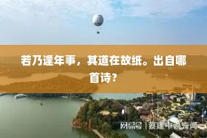 若乃逢年事，其道在故纸。出自哪首诗？