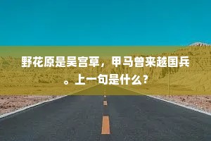 野花原是吴宫草，甲马曾来越国兵。上一句是什么？