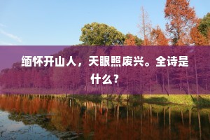 缅怀开山人，天眼照废兴。全诗是什么？