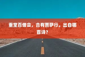 重堂百僧会，合有菩萨行。出自哪首诗？