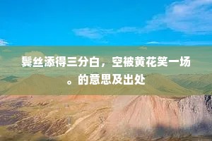 鬓丝添得三分白，空被黄花笑一场。的意思及出处