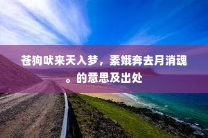 苍狗吠来天入梦，素娥奔去月消魂。的意思及出处