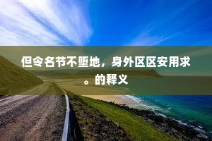 但令名节不堕地，身外区区安用求。的释义