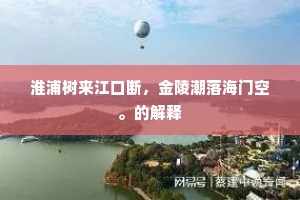 淮浦树来江口断，金陵潮落海门空。的解释