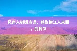 风声入树猿应语，鹤影横江人未眠。的释义