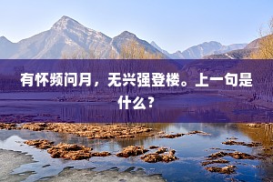 有怀频问月，无兴强登楼。上一句是什么？