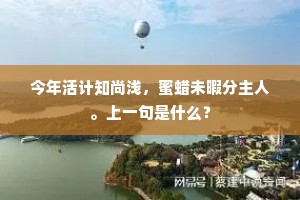 今年活计知尚浅，蜜蜡未暇分主人。上一句是什么？