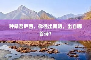 种桑吾庐西，微径出南陌，出自哪首诗？