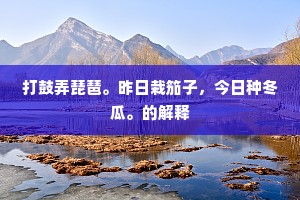 打鼓弄琵琶。昨日栽笳子，今日种冬瓜。的解释