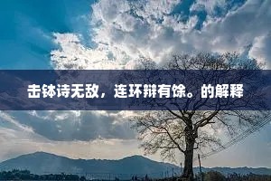 击钵诗无敌，连环辩有馀。的解释