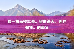 看一角高楼红晕。望断遥天，画栏偷凭。的释义