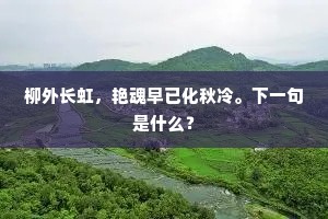 柳外长虹，艳魂早已化秋冷。下一句是什么？