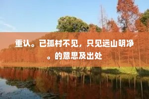 重认。已孤村不见，只见远山明净。的意思及出处