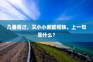 几番雨过，又小小新蟾相映。上一句是什么？