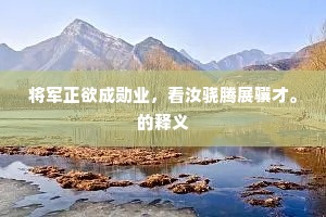 将军正欲成勋业，看汝骁腾展骥才。的释义