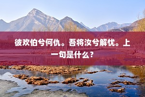 彼欢伯兮何仇。吾将汝兮解忧。上一句是什么？