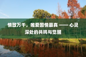 情敌万千，唯爱国情最真 —— 心灵深处的共鸣与觉醒
