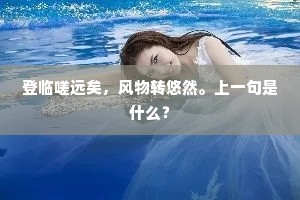 登临嗟远矣，风物转悠然。上一句是什么？