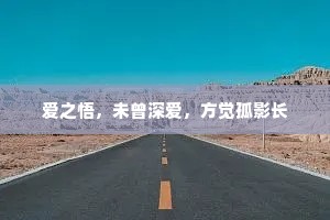 爱之悟，未曾深爱，方觉孤影长