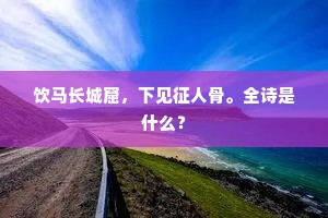 饮马长城窟，下见征人骨。全诗是什么？