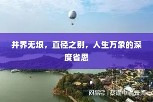 井界无垠，直径之别，人生万象的深度省思