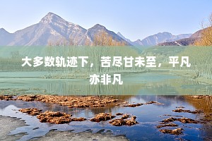 大多数轨迹下，苦尽甘未至，平凡亦非凡