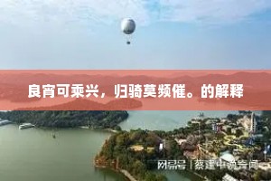 良宵可乘兴，归骑莫频催。的解释