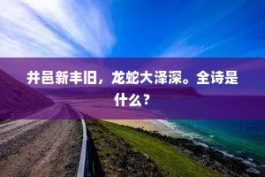 井邑新丰旧，龙蛇大泽深。全诗是什么？