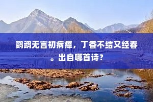 鹦鹉无言初病瘴，丁香不结又经春。出自哪首诗？