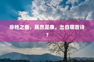 非牲之备，民庶是康。出自哪首诗？
