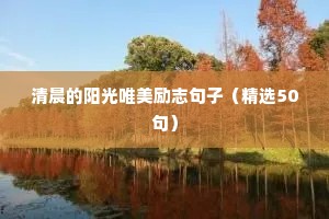 清晨的阳光唯美励志句子（精选50句）